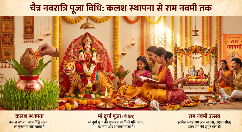 चैत्र नवरात्रि पूजा विधि, कलश स्थापना से राम नवमी तक