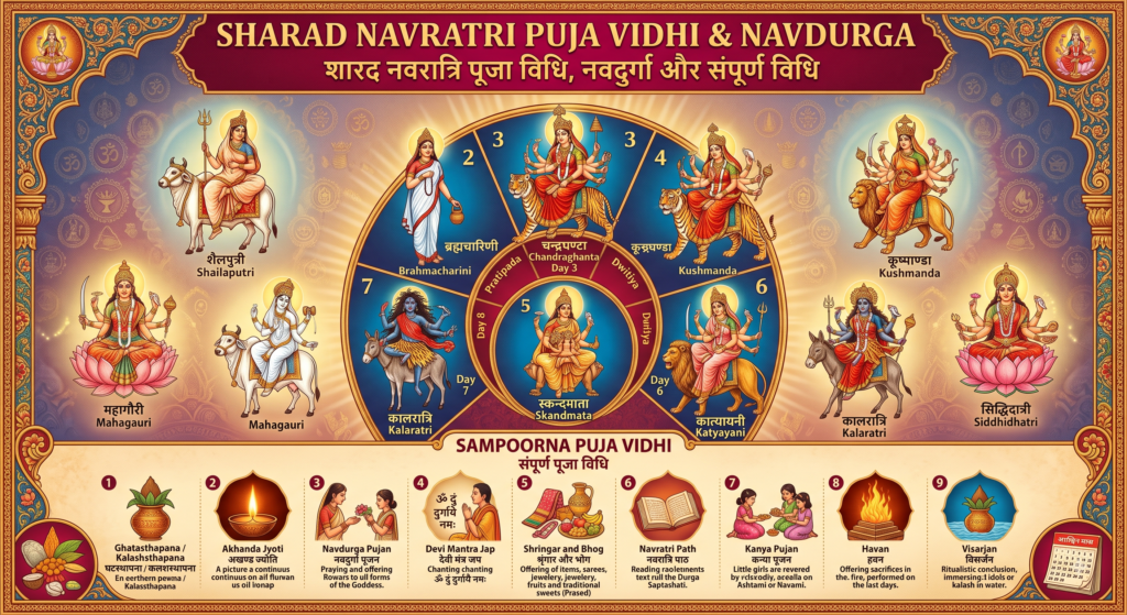 शरद नवरात्रि पूजा विधि, नवदुर्गा और संपूर्ण विधि