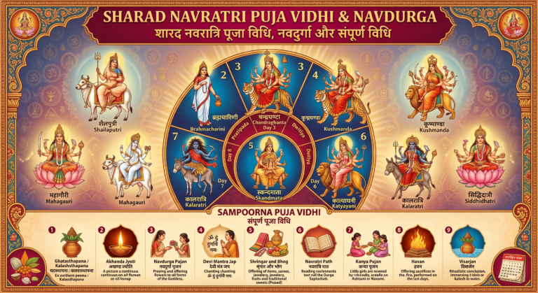शरद नवरात्रि पूजा विधि, नवदुर्गा और संपूर्ण विधि