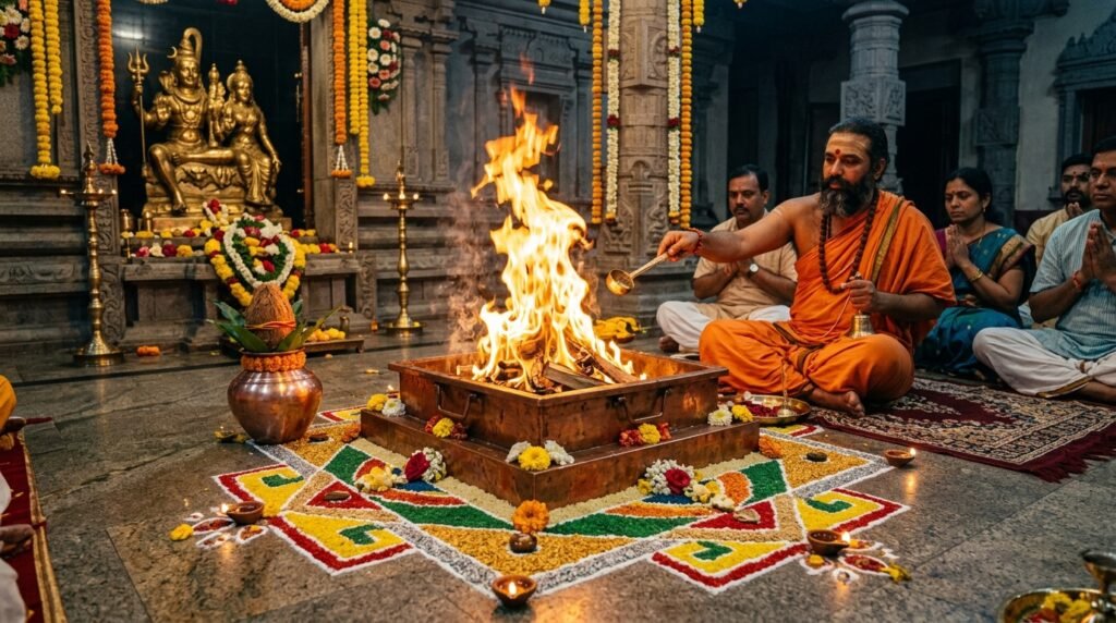 नवग्रह शांति पूजा एवं संपूर्ण हवन विधि: 9 ग्रहों के वैदिक मंत्र, समिधा, नवग्रह मंडल स्थापना, आहुति विधान एवं ग्रह दोष निवारण